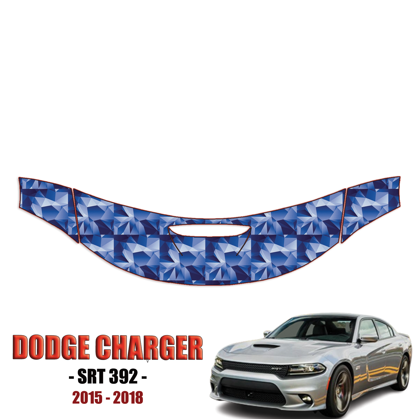 2015-2018 Dodge Charger SRT 392 Precut Paint Protection – Partial Hood + Fenders