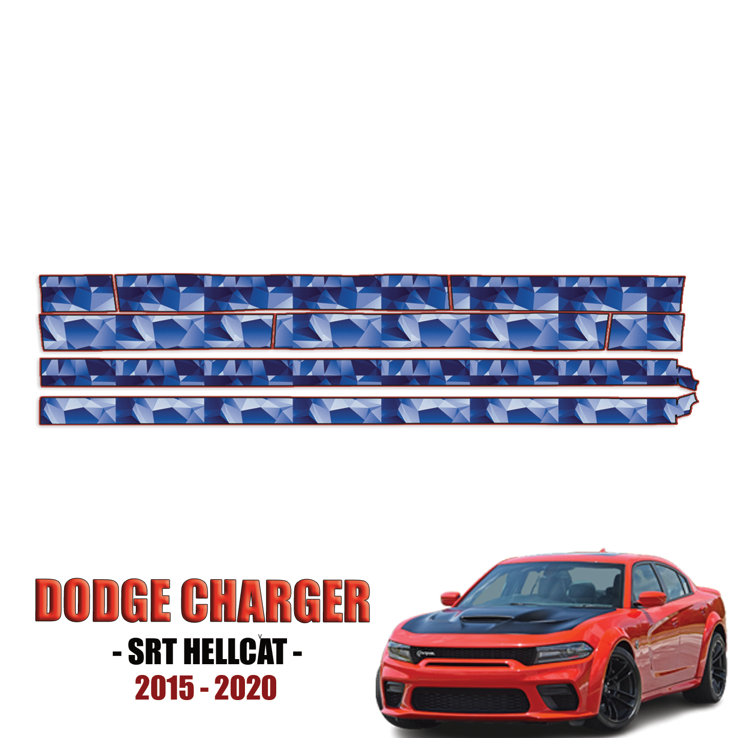 2015-2020 Dodge Charger SRT Hellcat Precut Paint Protection Kit – Rocker Panels