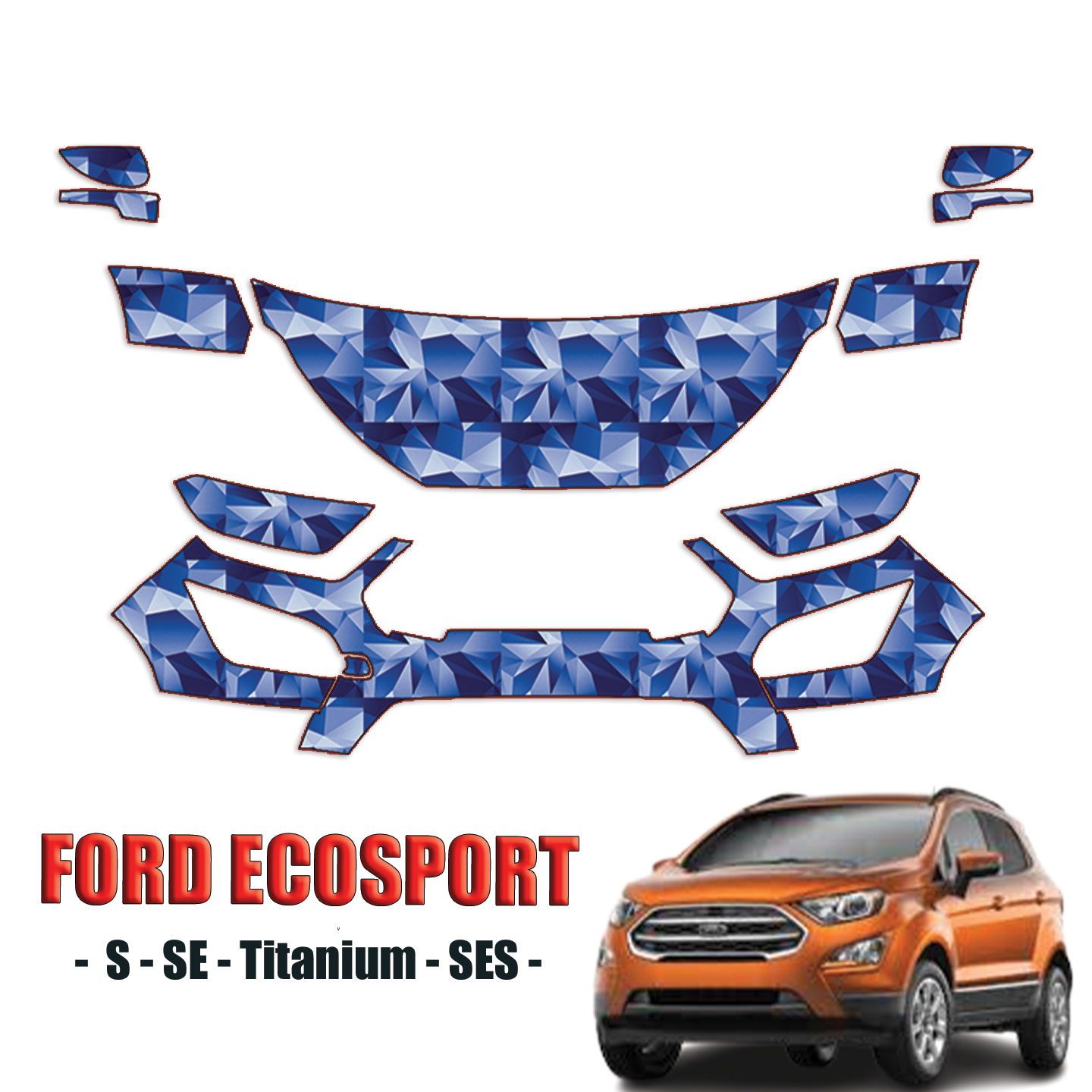 2018-2022 Ford EcoSport Precut Paint Protection Kit – Partial Front