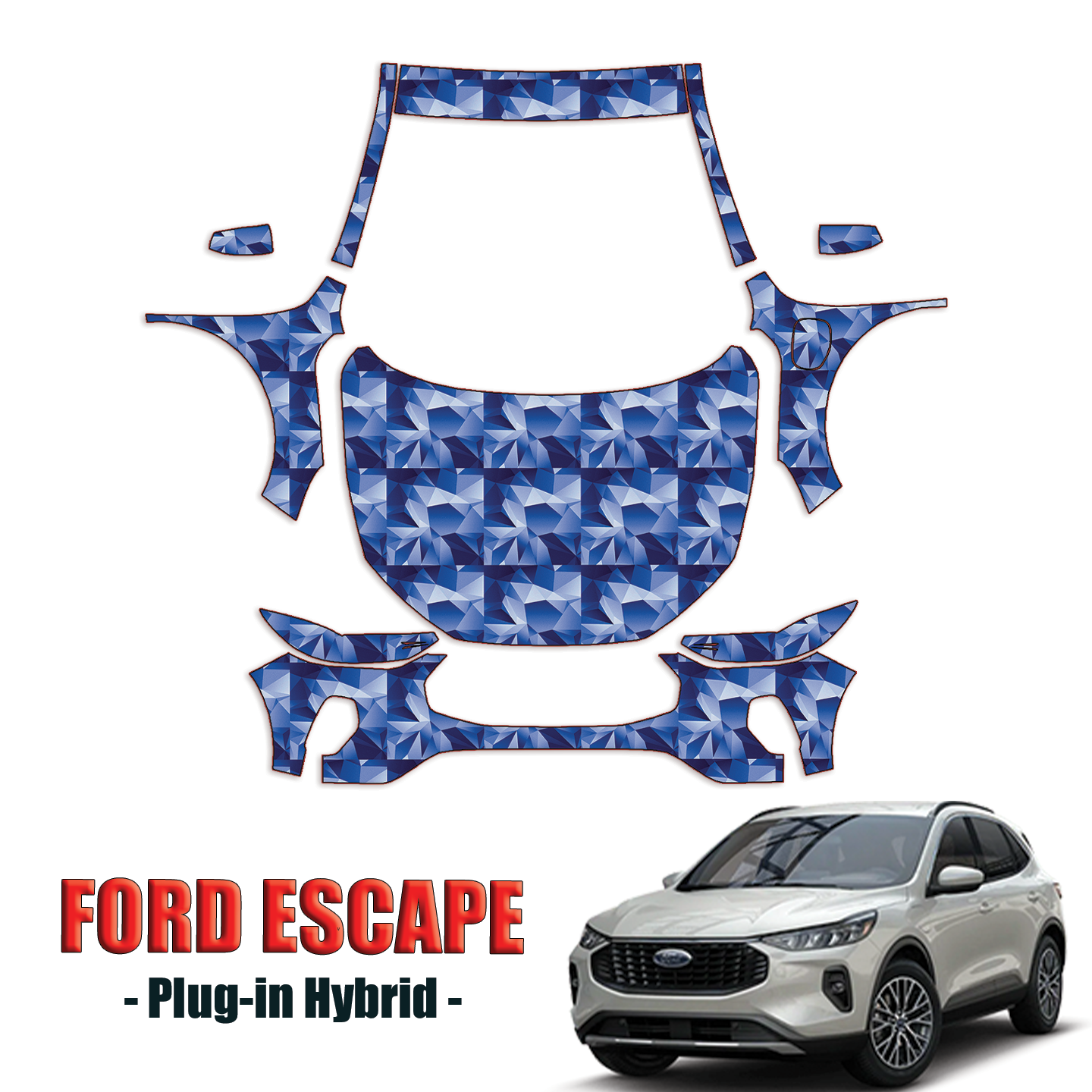 2023-2024 Ford Escape Hybrid Precut Paint Protection Kit – Full Front + A Pillars + Rooftop