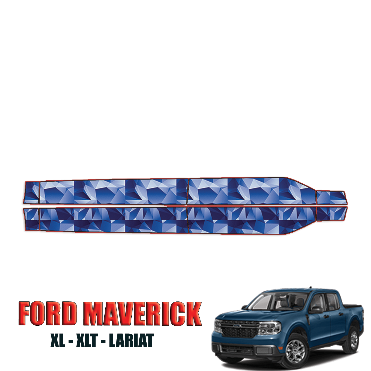 2022-2024 Ford Maverick – XL – XLT – Lariat Precut Paint Protection Kit – Rocker Panels