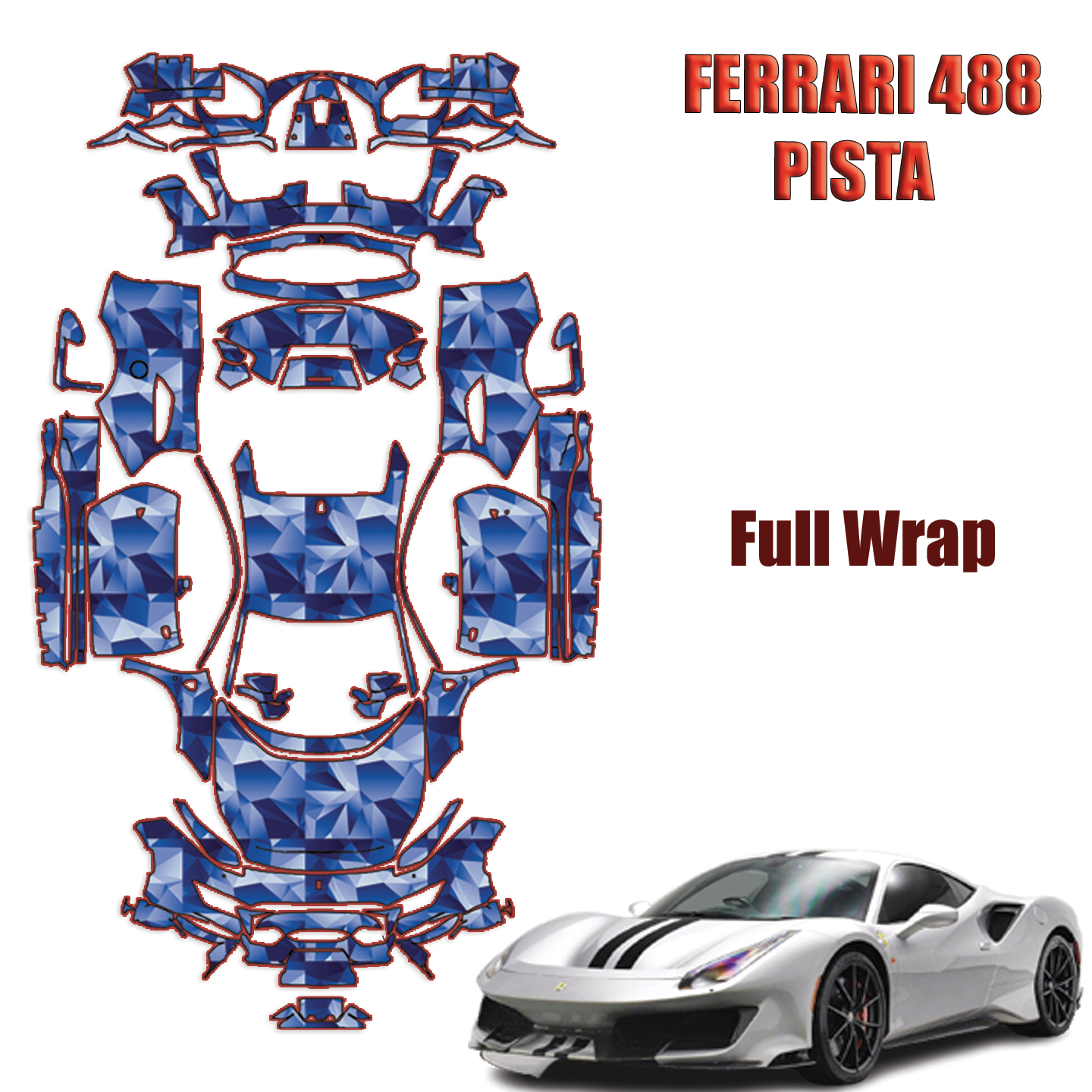 2018-2023 Ferrari 488 Pista Paint Protection Kit – Full Wrap Vehicle