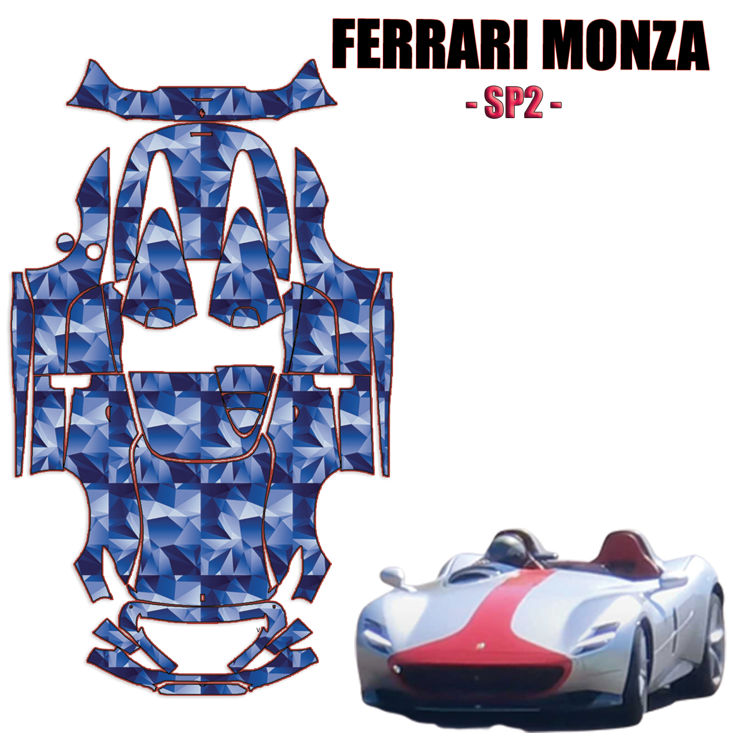 2019 – 2023 Ferrari Monza – SP2 Pre Cut Paint Protection Kit – Full Wrap Vehicle
