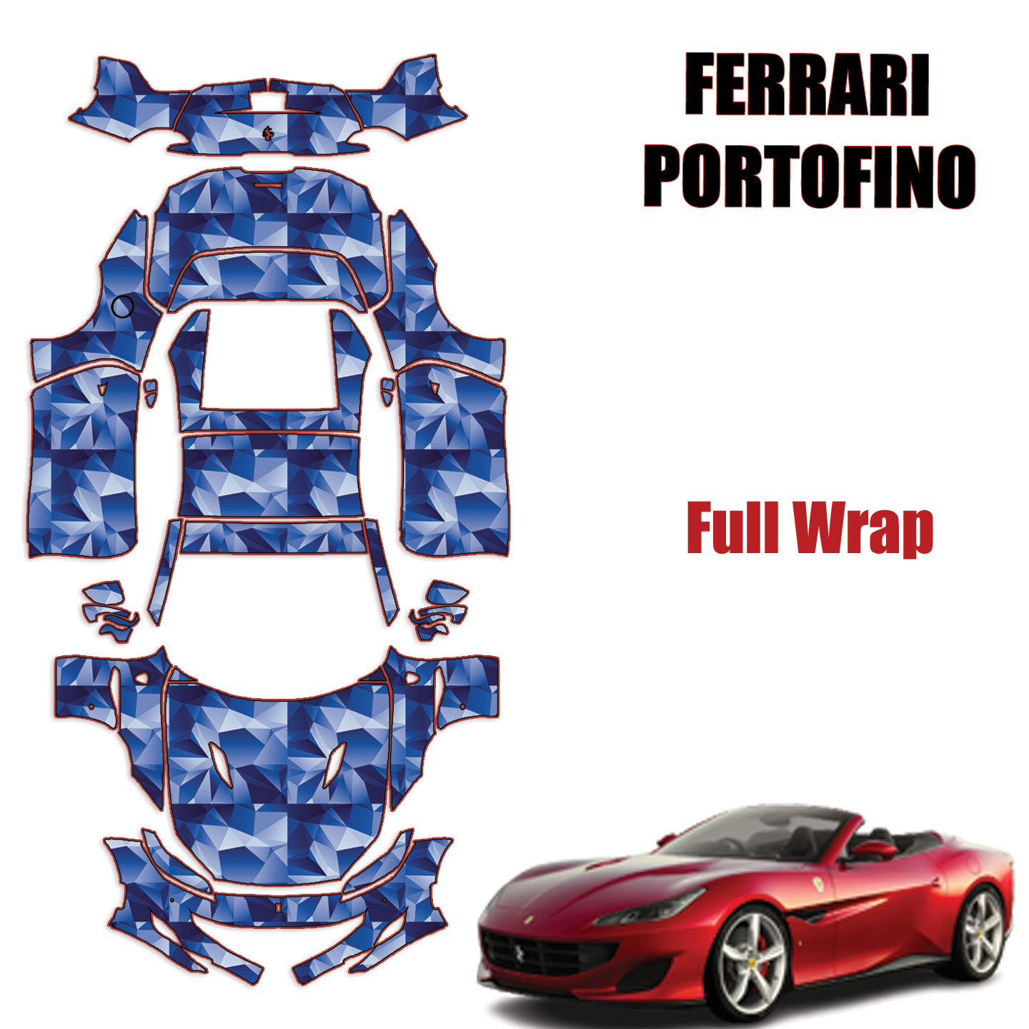 2019 – 2023 Ferrari Portofino Pre Cut Paint Protection Kit – Full Wrap Vehicle
