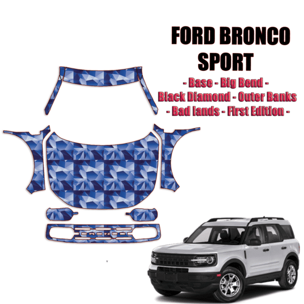 2021-2024 Ford Bronco Sport – Base Pre Cut Paint Protection Kit-Full Front +A Pillars + Rooftop