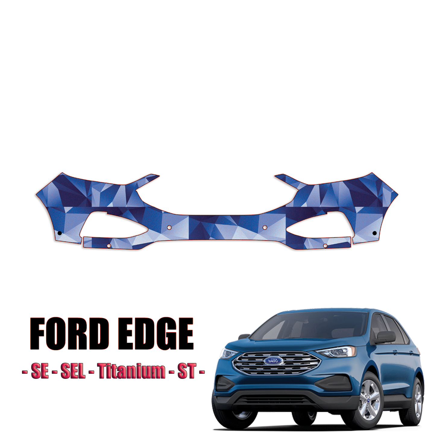thumbnail interactive-video image 1 of Front Upper Bumper Cover For 2019-2024 Ford Edge - Primed, Without Park Assist Holes - Direct Fit 1 of 6
