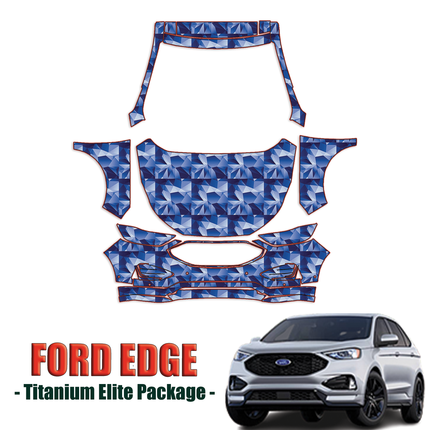2019-2023 Ford Edge – Titanium Elite Package Precut Paint Protection Kit – Full Front