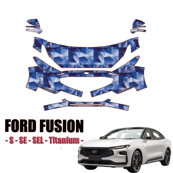 2019 – 2023 Ford Fusion – S, SE, SEL, Titanium Pre-Cut Paint Protection Kit (PPF) Partial Front