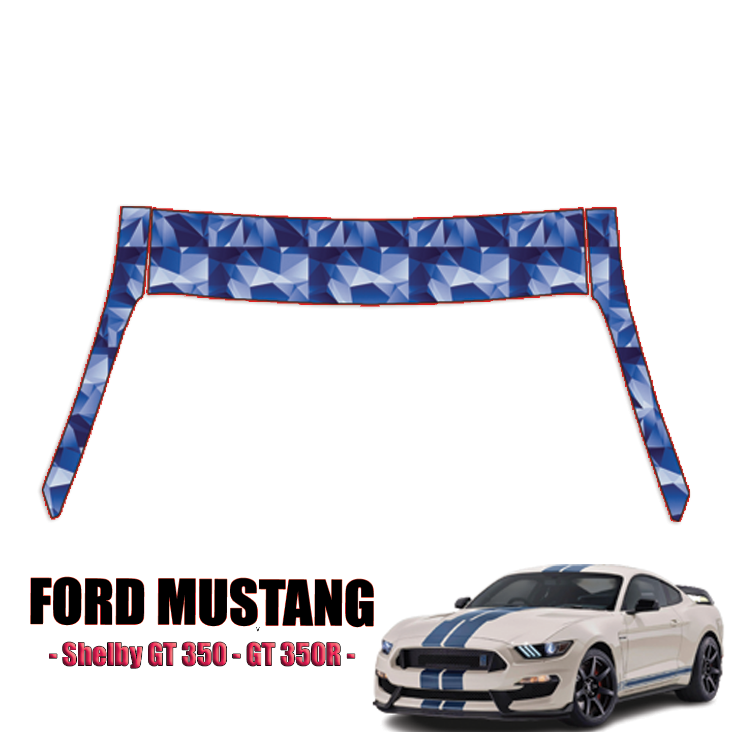 2016-2020 Ford Mustang Shelby GT350 GT350R Pre Cut Paint Protection Kit – A Pillars + Rooftop
