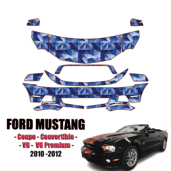 2010-2012 Ford Mustang Precut Paint Protection PPF Kit – Partial Front