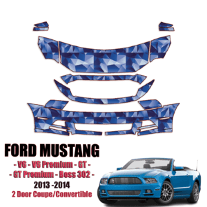 2013-2014 Ford Mustang – V6, V6 Premium, GT, GT Premium, Boss 302  Pre-Cut Paint Protection Kit – Partial Front