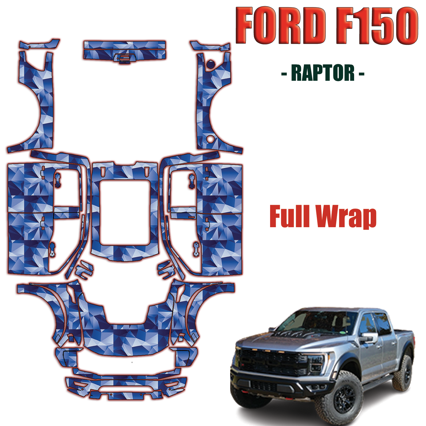 2021-2024 Ford F150 – Raptor Paint Protection Kit – Full Wrap Vehicle