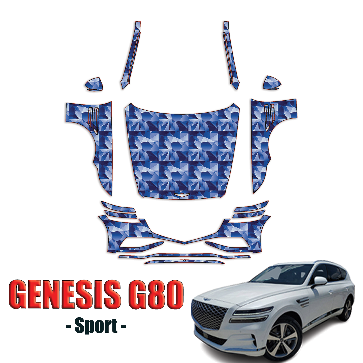 2022-2024 Genesis G80 Sport Precut Paint Protection Kit – Full Front + A Pillars + Rooftop