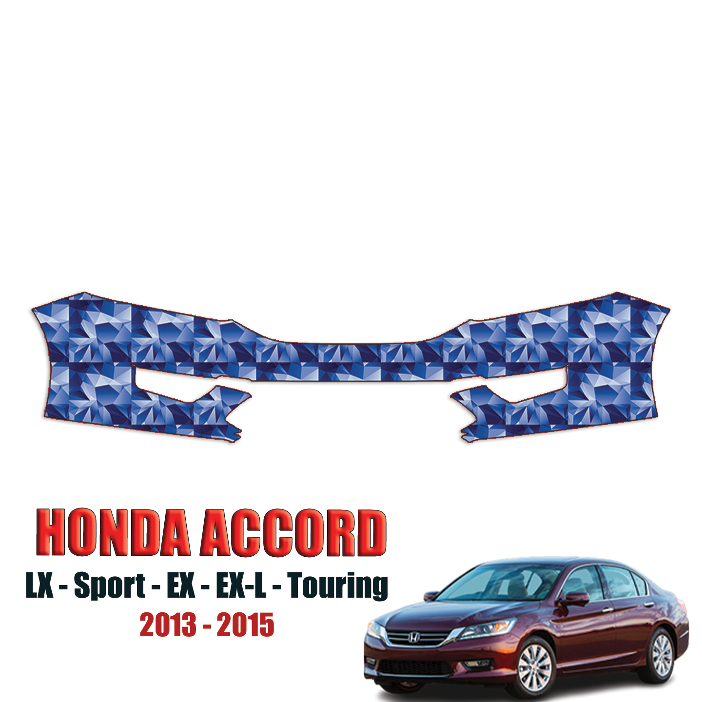 2013-2015 Honda Accord Sedan – LX, Sport, EX, EX-L, Touring Precut Paint Protection Kit – Front Bumper