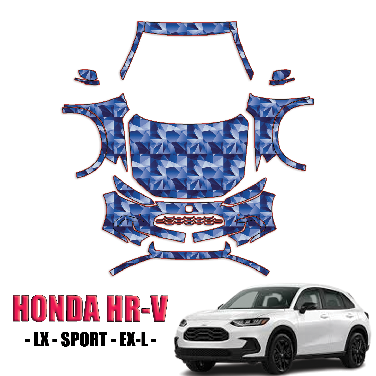 2023-2024 Honda HR-V Precut Paint Protection Kit – Full Front + A Pillars + Rooftop