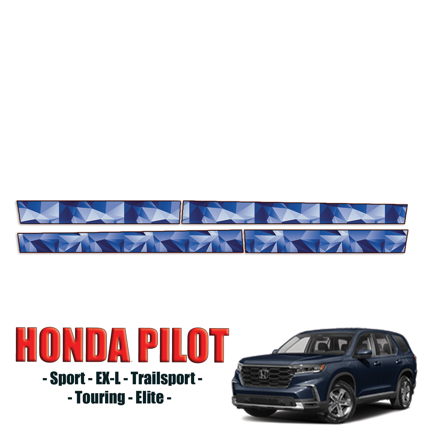 2023-2024 Honda Pilot Sport, EX-L, Trailsport, Touring, Elite Precut Paint Protection Kit – Rocker Panels