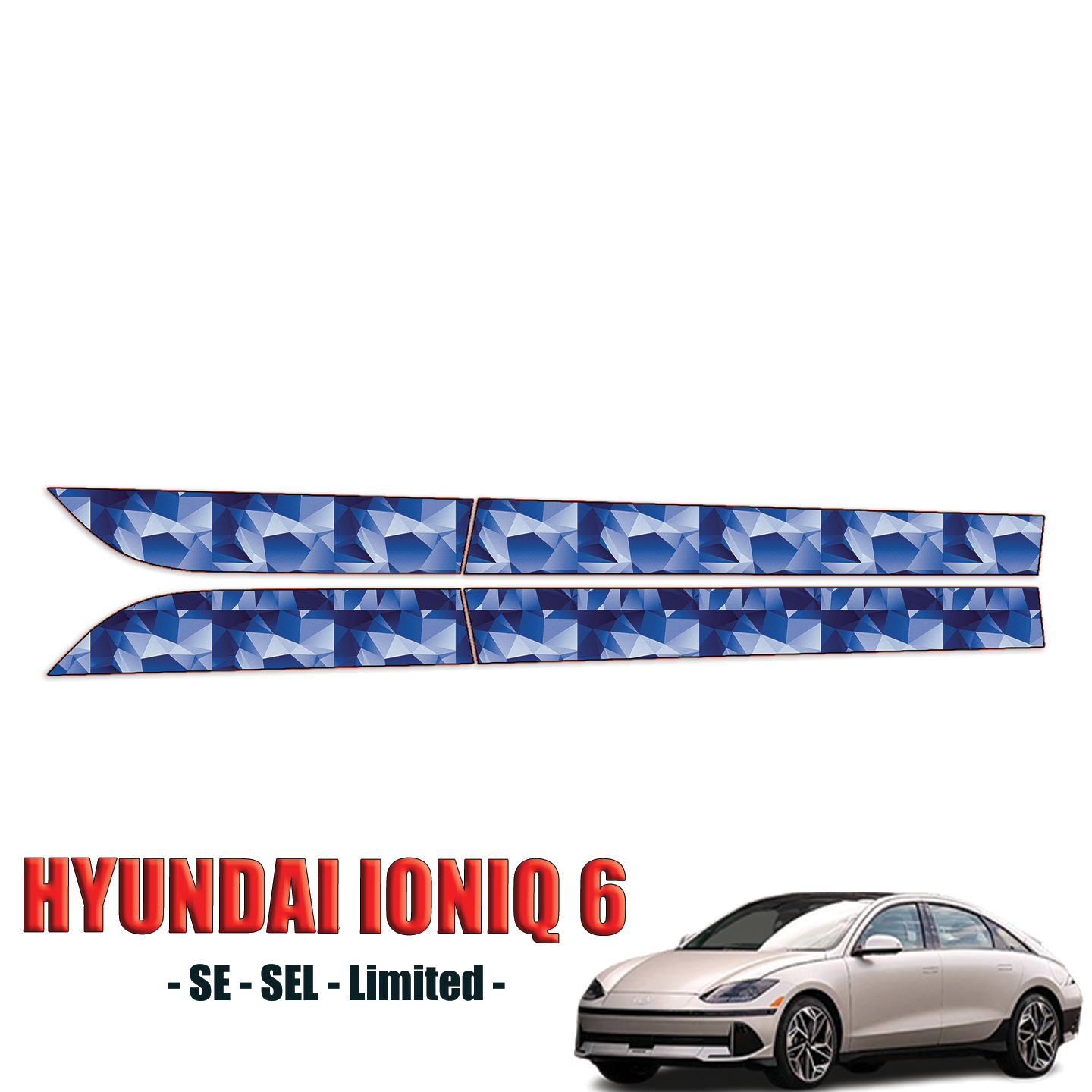 2023-2024 Hyundai Ionoq 6 – SE, SEL, Limited Precut Paint Protection Kit – Rocker Panels