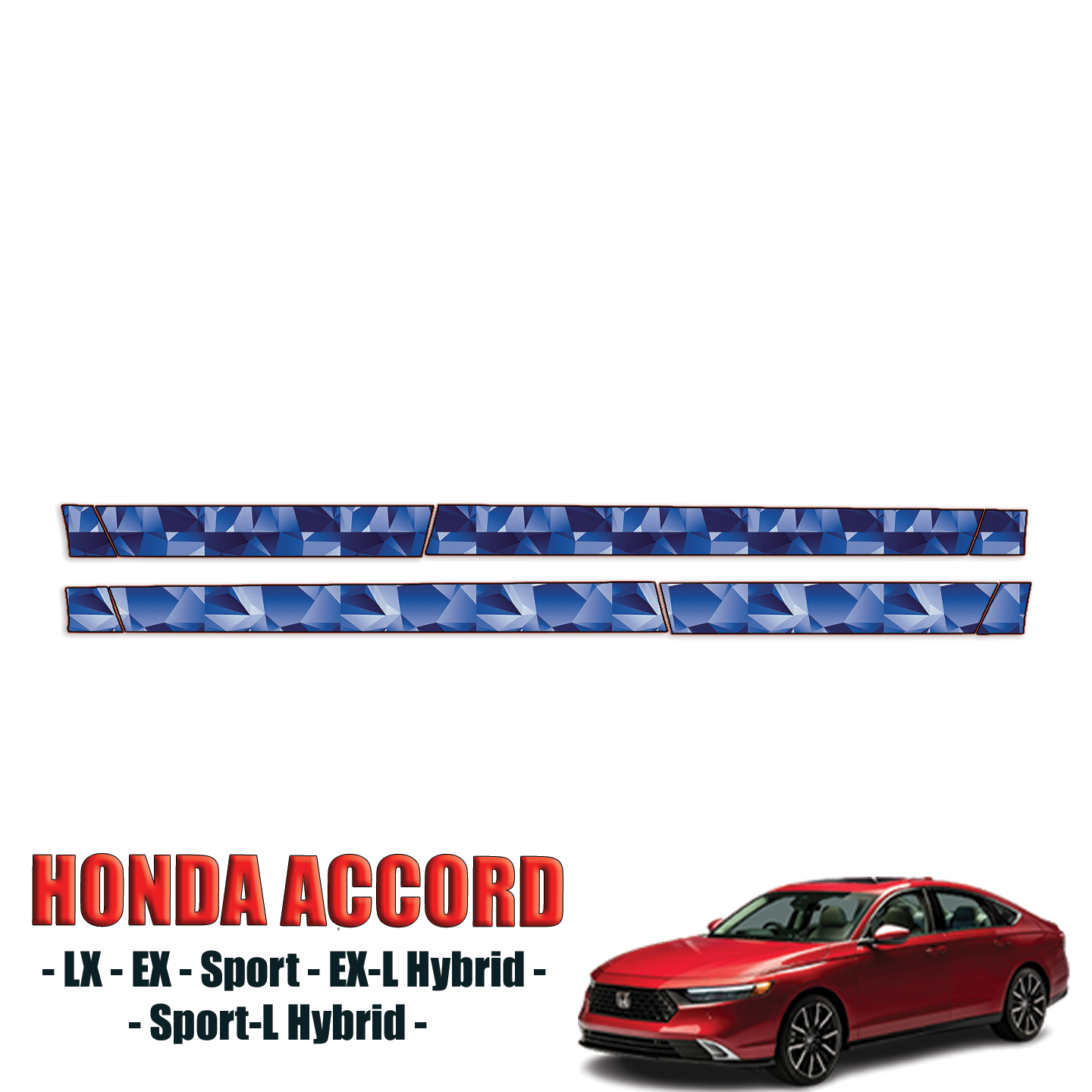 2023-2024 Honda Accord – LX, EX, Sport, EX-L Hybrid, Sport-L Hybrid Precut Paint Protection Kit – Rocker Panels