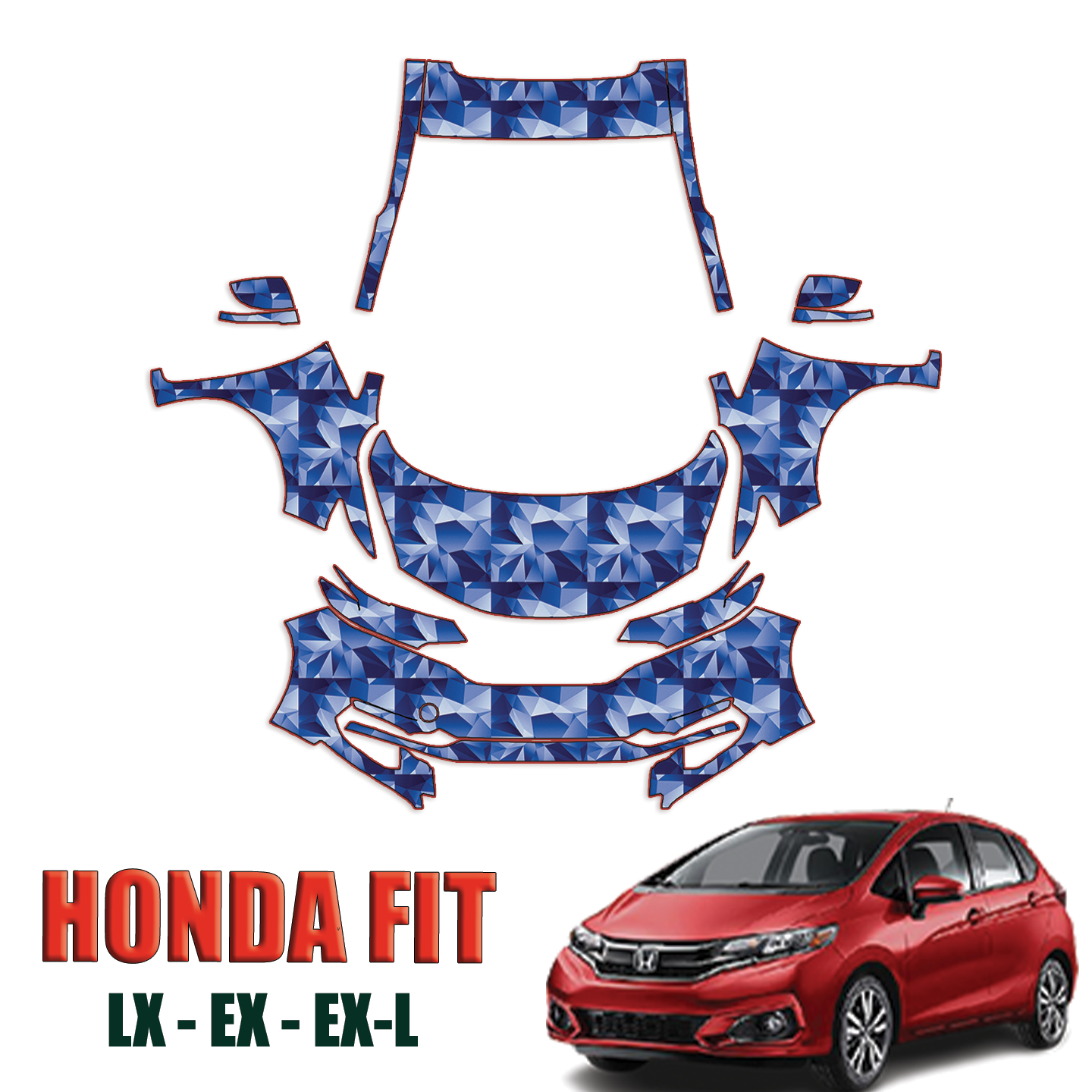 2018-2024 Honda Fit Precut Paint Protection PPF Kit – Full Front + A Pillars + Rooftop