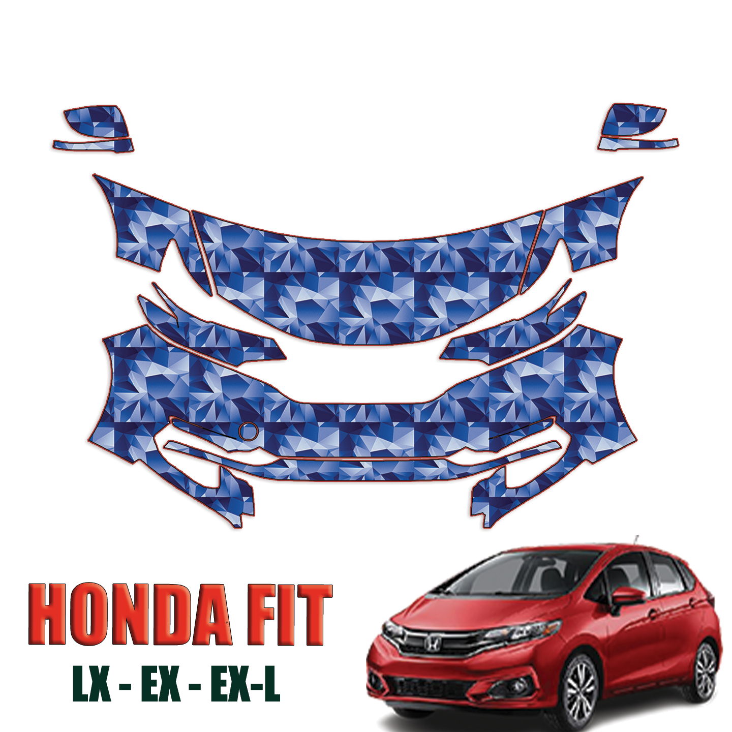 2018-2024 Honda Fit Precut Paint Protection PPF Kit – Partial Front