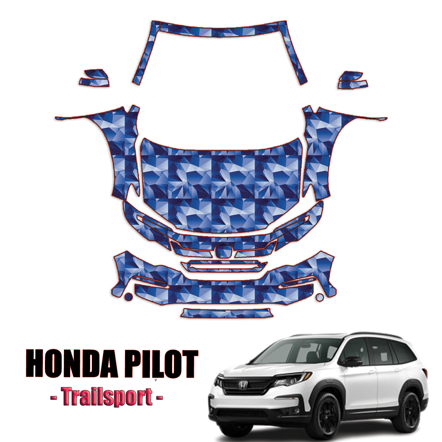 2022-2023 Honda Pilot – Trailsport Precut Paint Protection Kit – Full Front + A Pillars + Rooftop
