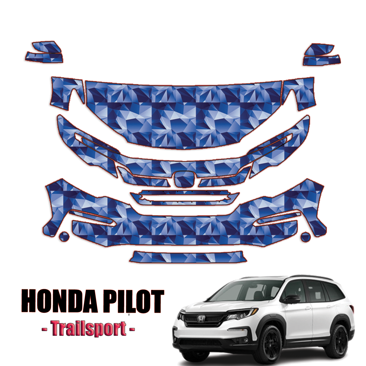 2022-2023 Honda Pilot – Trailsport Precut Paint Protection Kit – Partial Front