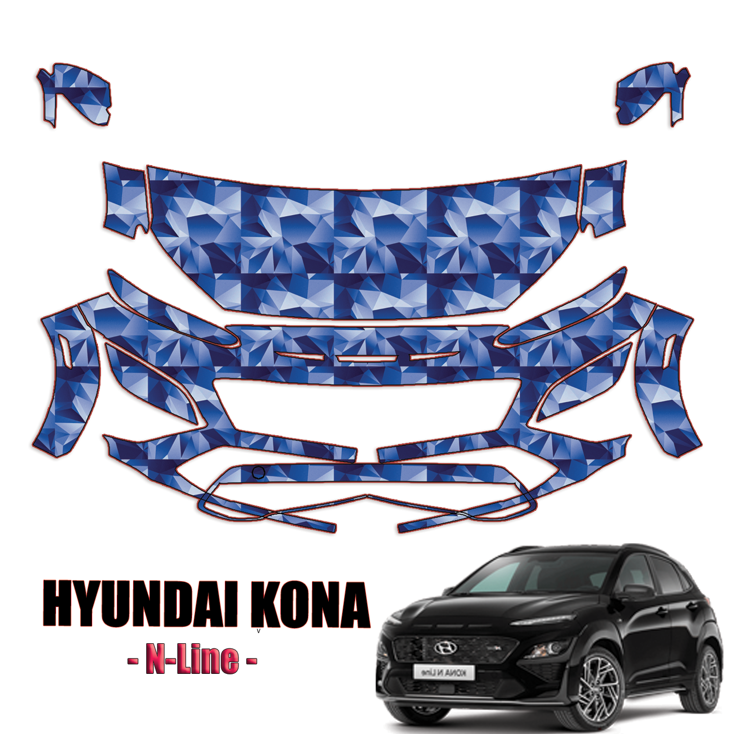 2022-2023 Hyundai Kona N-Line Precut Paint Protection Kit – Partial Front