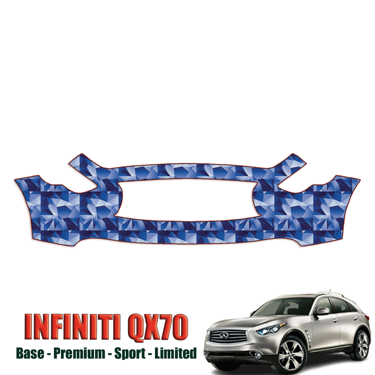 2014-2023 Infiniti QX70 Precut Paint Protection Kit – Front Bumper