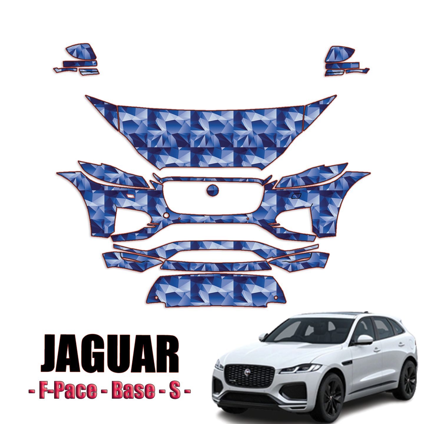 2021-2023 Jaguar F-Pace – Base, S Precut Paint Protection Kit – Partial Front