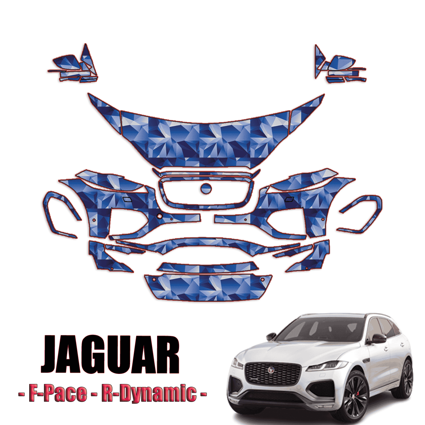 2021-2023 Jaguar F-Pace R Dynamic Precut Paint Protection Kit – Partial Front