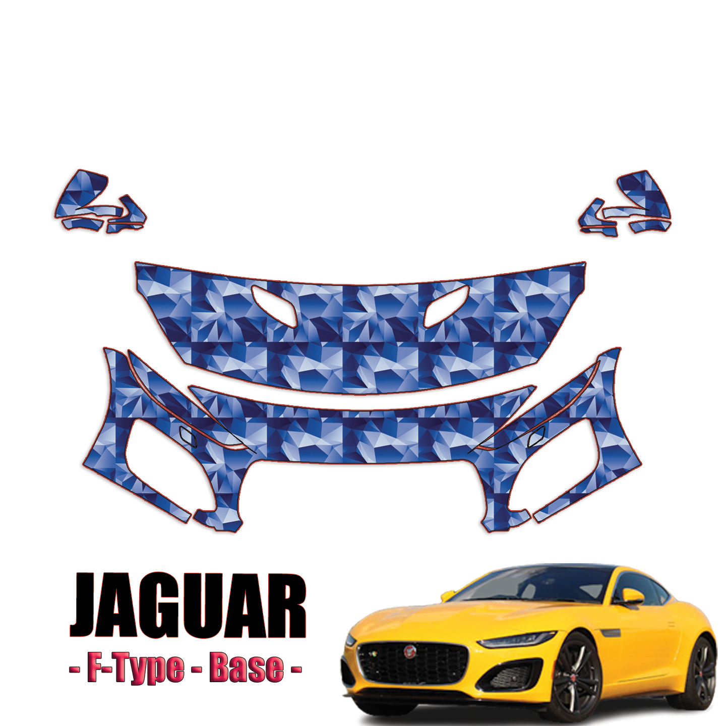 2021-2023 Jaguar F-Type – Base Precut Paint Protection Kit – Partial Front