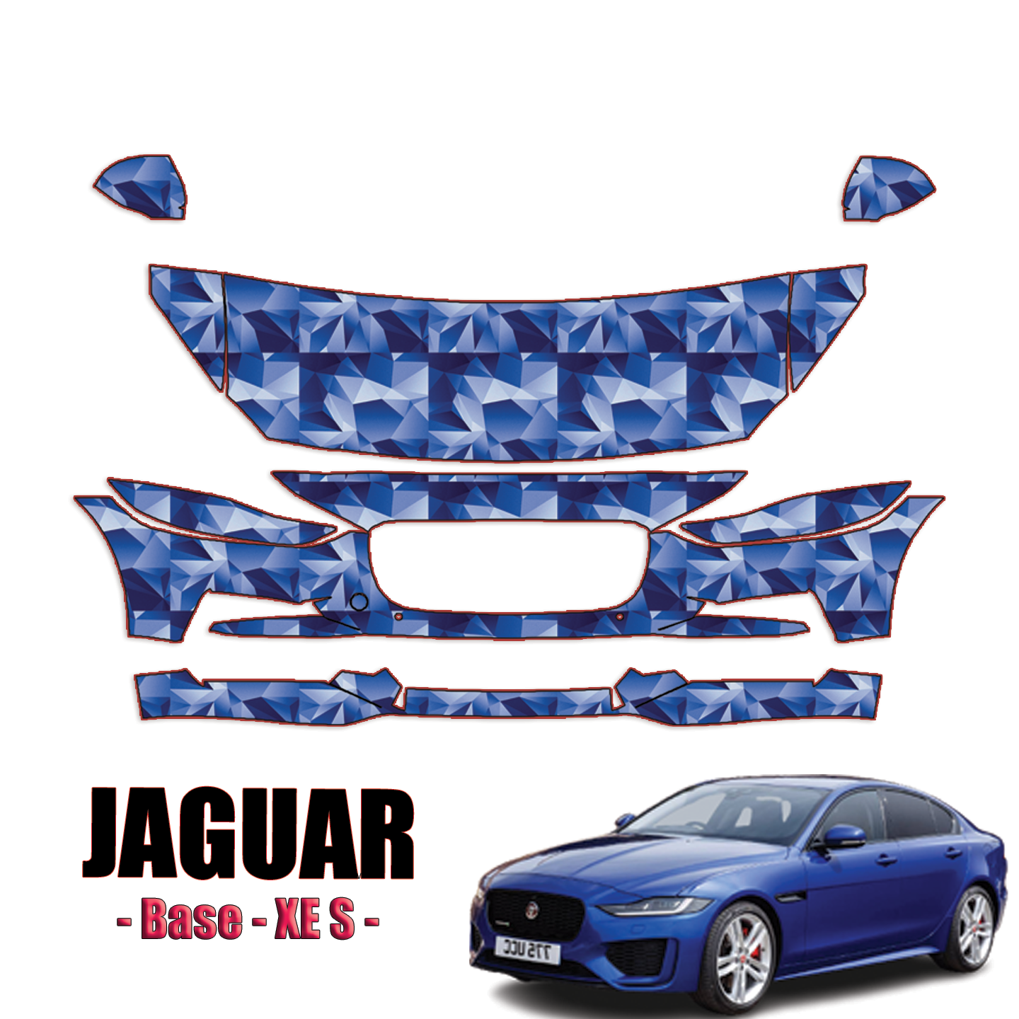2020-2023 Jaguar XE – Base Precut Paint Protection Kit (PPF) – Partial Front