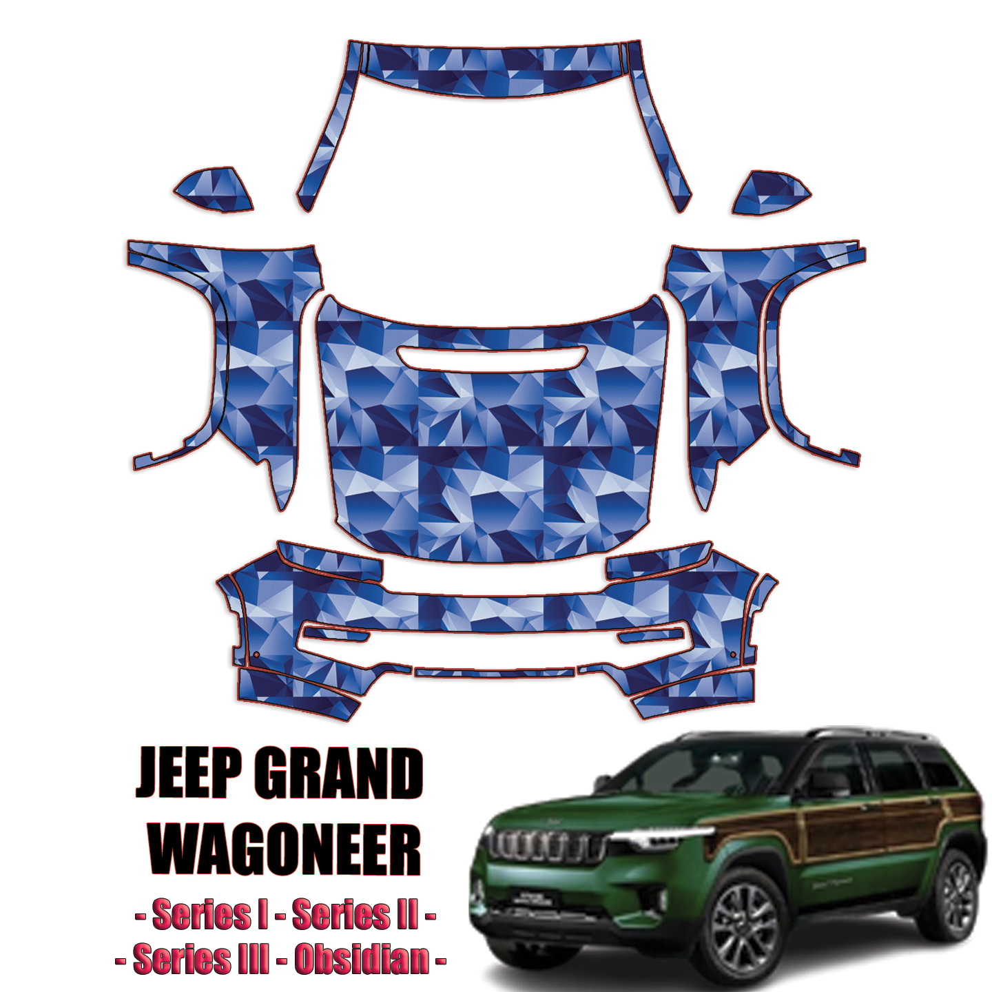 2022-2024 Jeep Grand Wagoneer Precut Paint Protection PPF Kit – Full Front + A Pillars + Rooftop