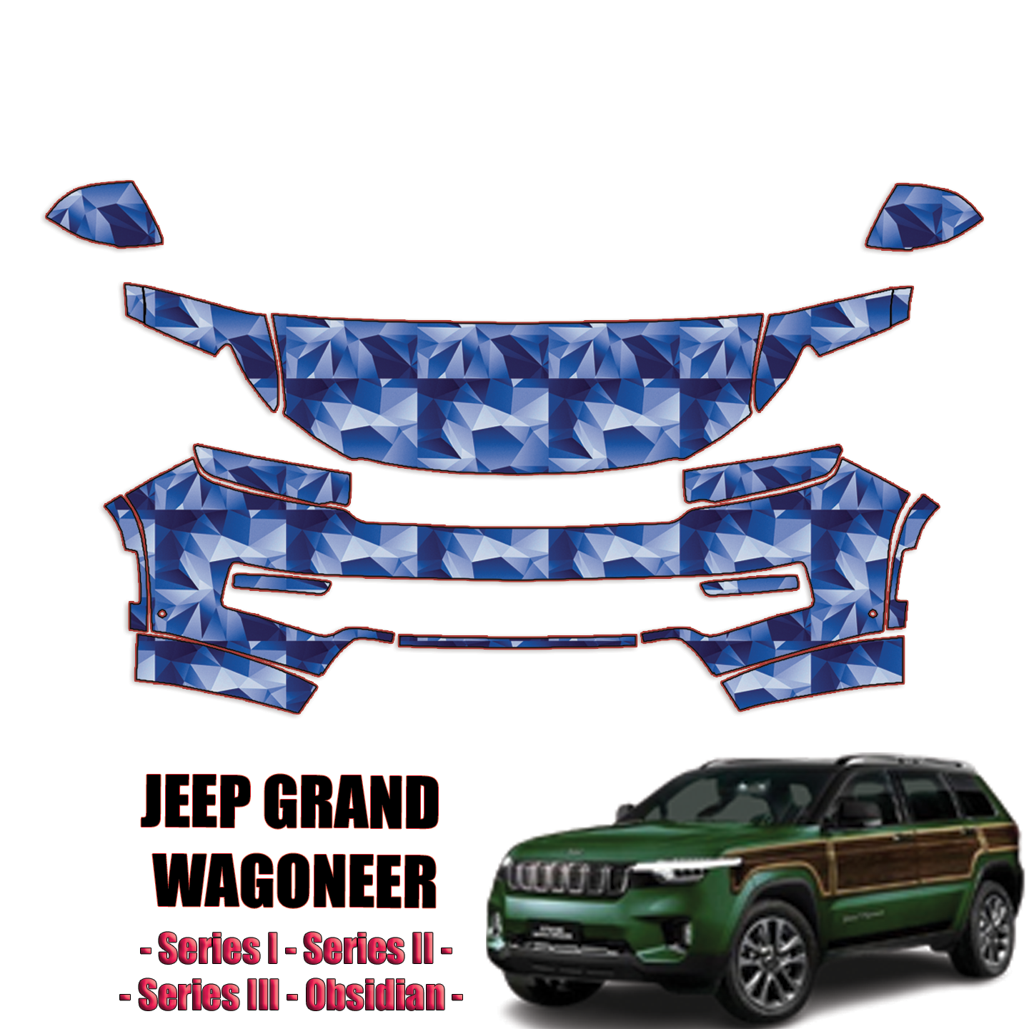 2022-2024 Jeep Grand Wagoneer PPF Precut Paint Protection Kit – Partial Front