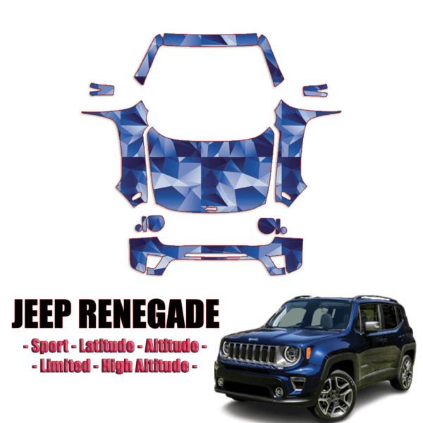 2019-2024 Jeep Renegade Pre Cut Paint Protection PPF Kit – Full Front +A Pillars + Rooftop