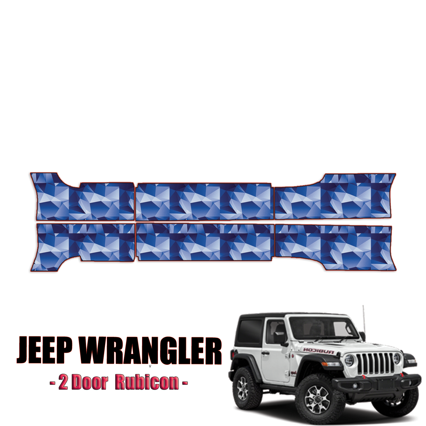 2021-2024 Jeep Wrangler 2 Door-Rubicon Precut Paint Protection PPF Kit – Rocker Panels