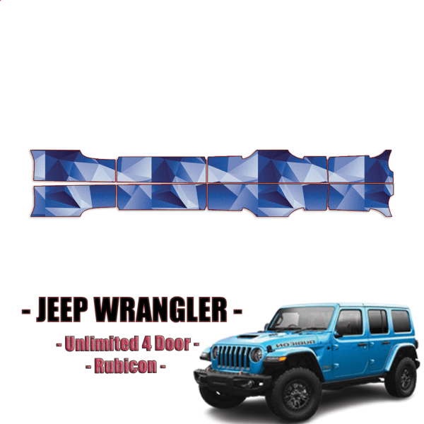 2021-2024 Jeep Wrangler Unlimited 4 Door – Rubicon Precut Paint Protection PPF Kit – Rocker Panels