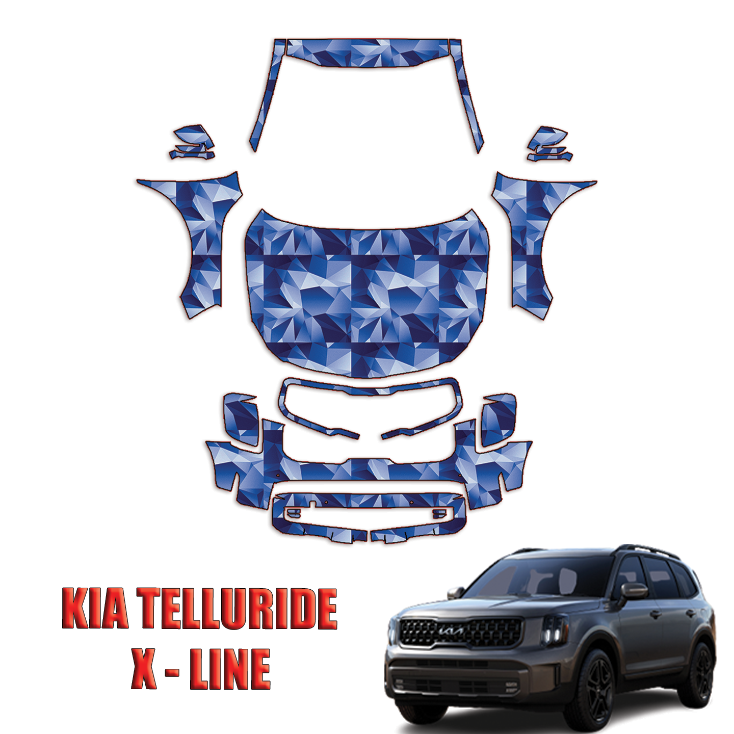 2023-2024 Kia Telluride X-Line Precut Paint Protection Kit – Full Front