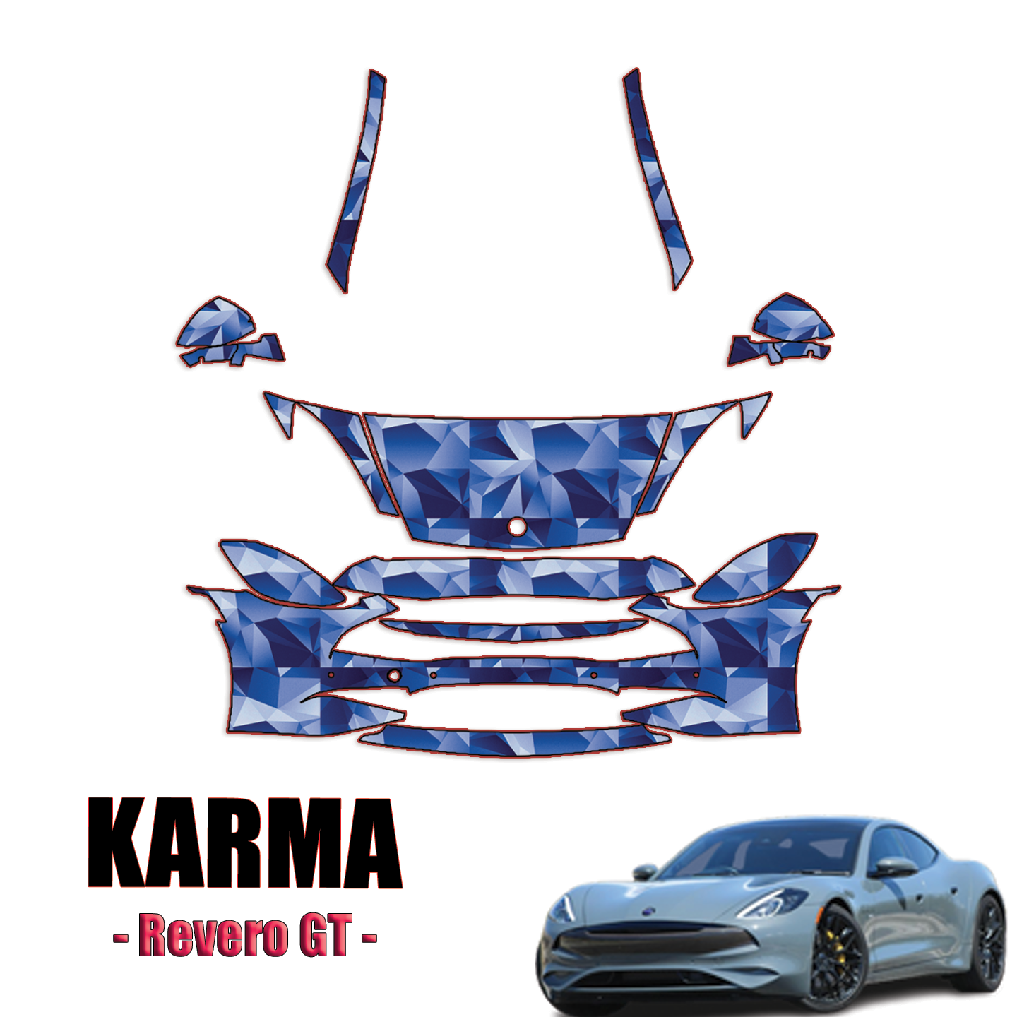 2020-2023 Karma Revero GT Precut Paint Protection PPF Kit – Partial Front