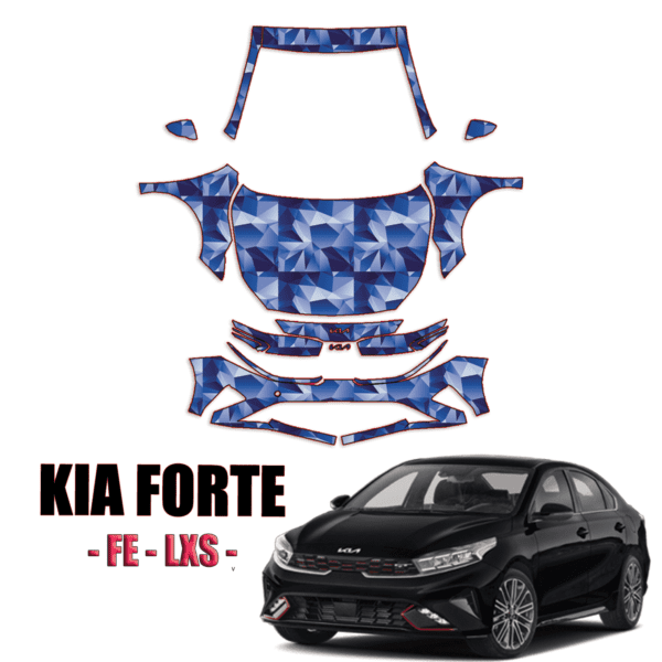 2022-2023 Kia Forte FE, LXS Pre-Cut Paint Protection Kit-Full Front + A Pillars + Rooftop