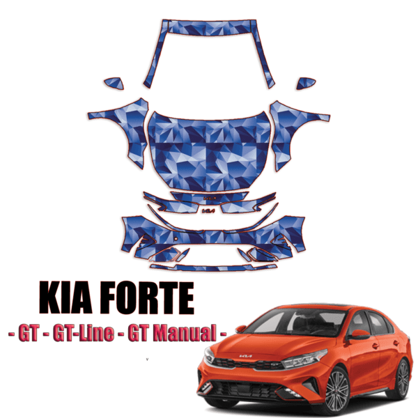 2022 Kia Forte GT, GT-Line, GT Manual Pre-Cut Paint Protection Kit-Full Front + A Pillars + Rooftop