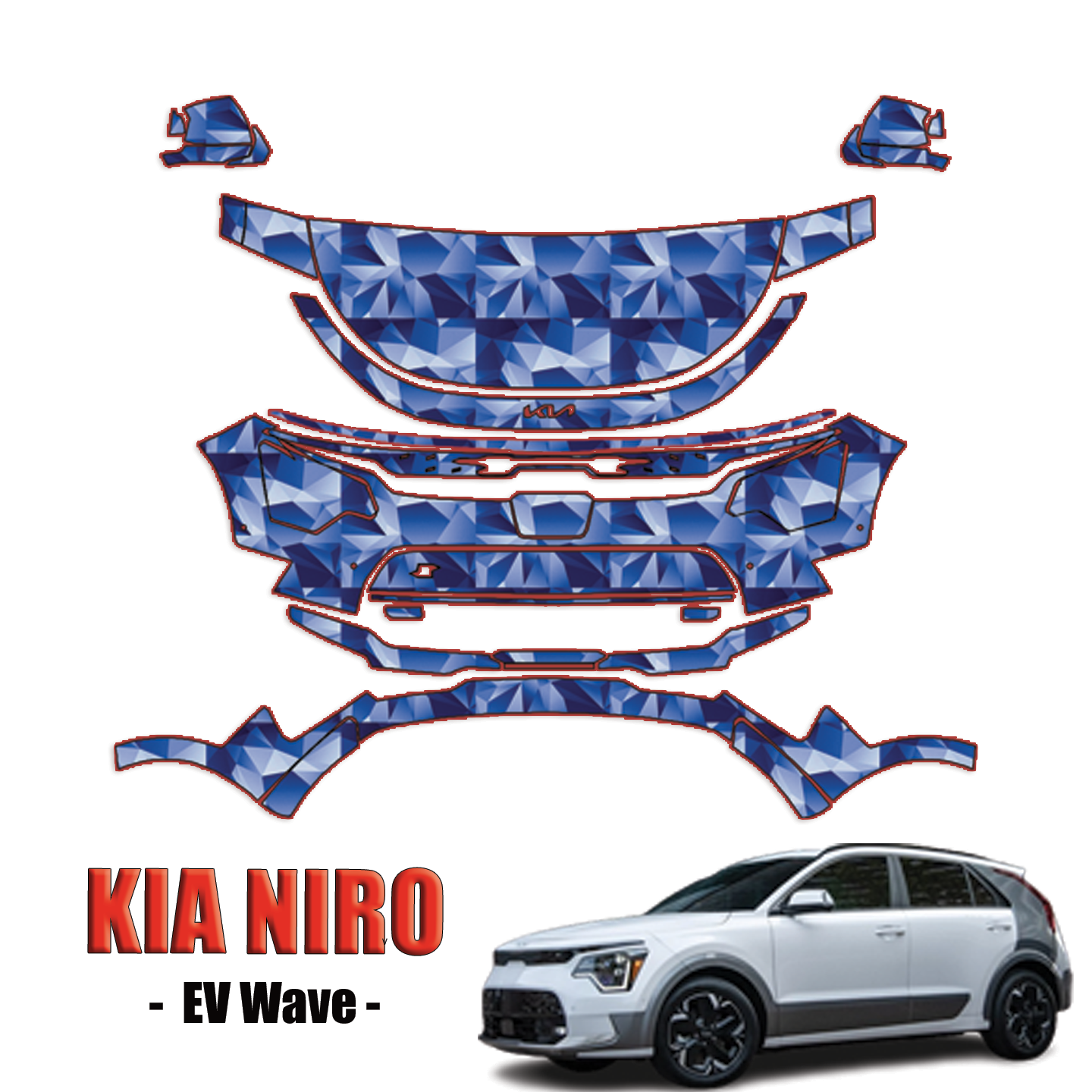 2023-2024 Kia Niro EV Wave Precut Paint Protection PPF Kit – Partial Front