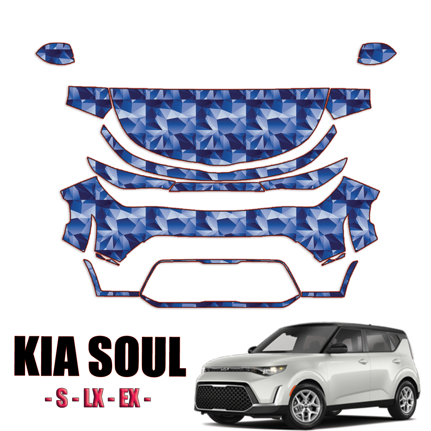 2023-2024 Kia Soul Precut Paint Protection PPF Kit – Partial Front
