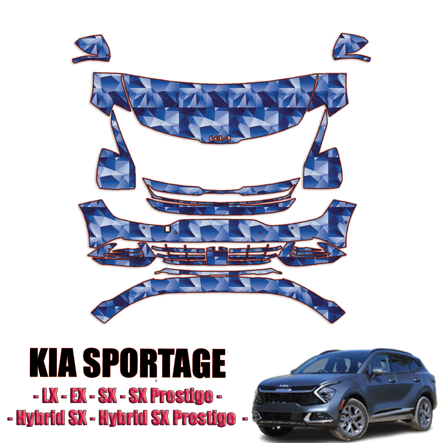 2023-2024 Kia Sportage Precut Paint Protection PPF Kit – Partial Front