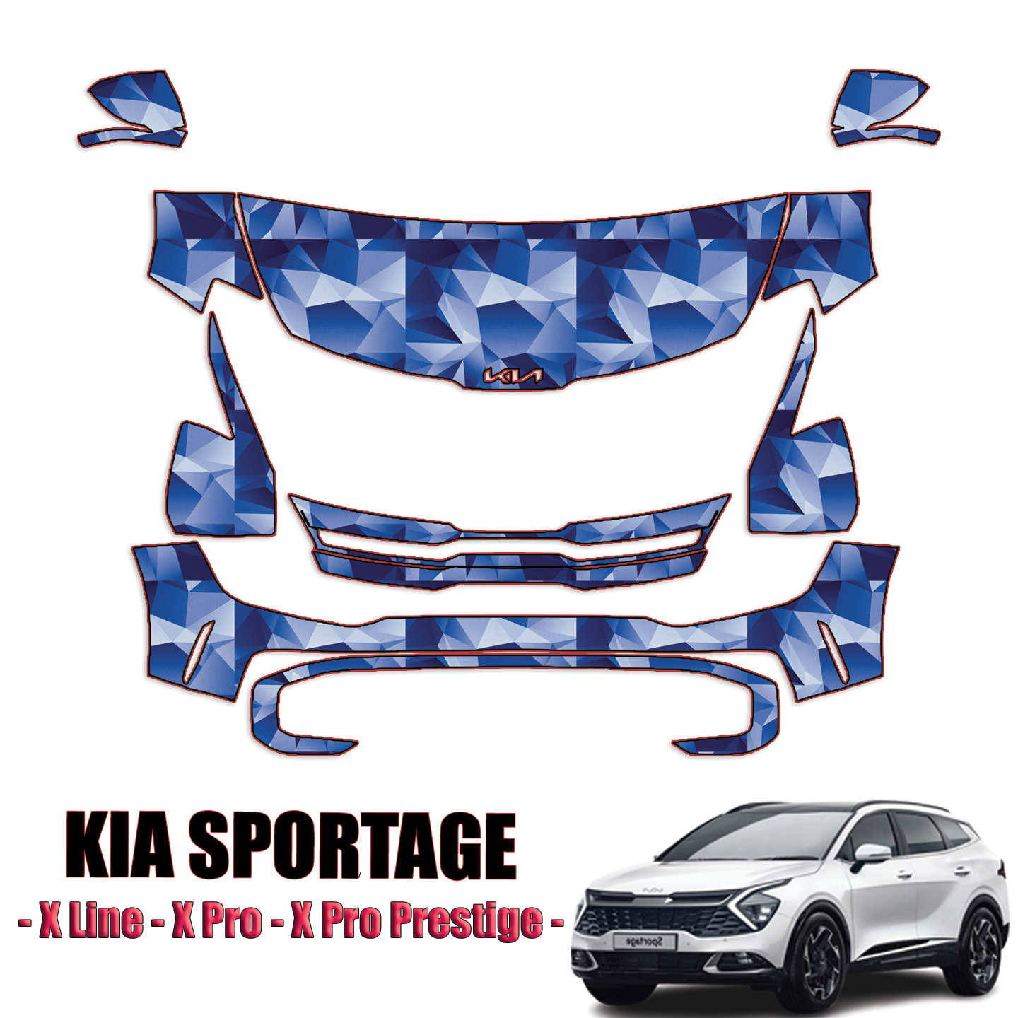 2023-2024 Kia Sportage Precut Paint Protection PPF Kit – Partial Front