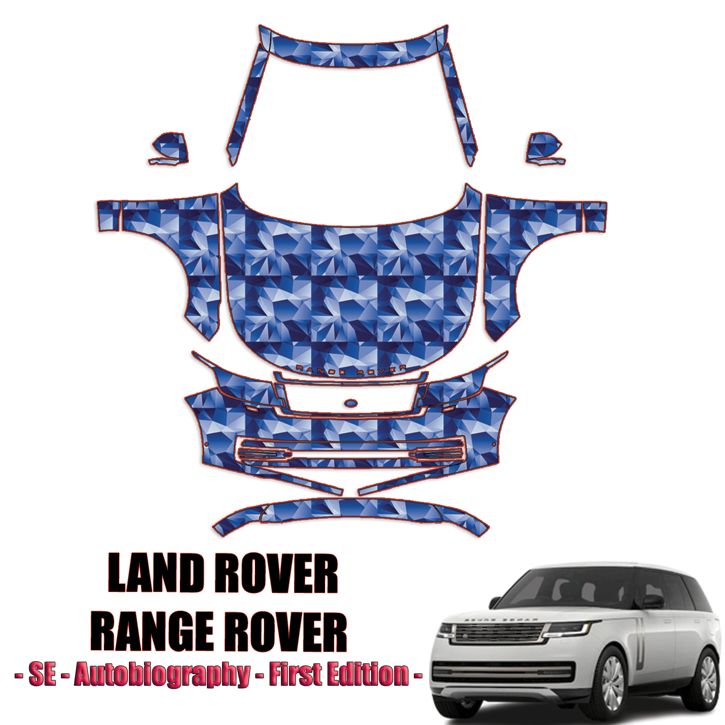 2023-2024 Land Rover Range Rover Precut Paint Protection Kit – Full Front + A Pillars + Rooftop