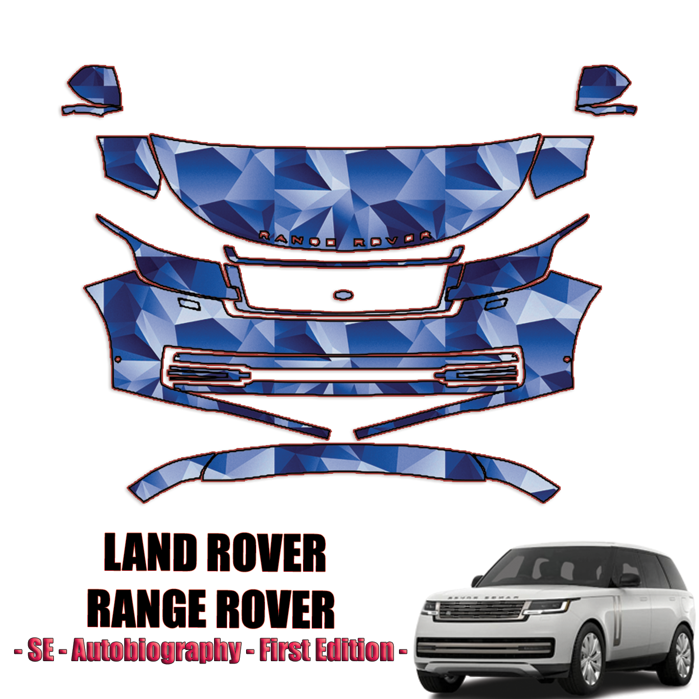 2023-2024 Land Rover Range Rover Precut Paint Protection PPF Kit – Partial Front