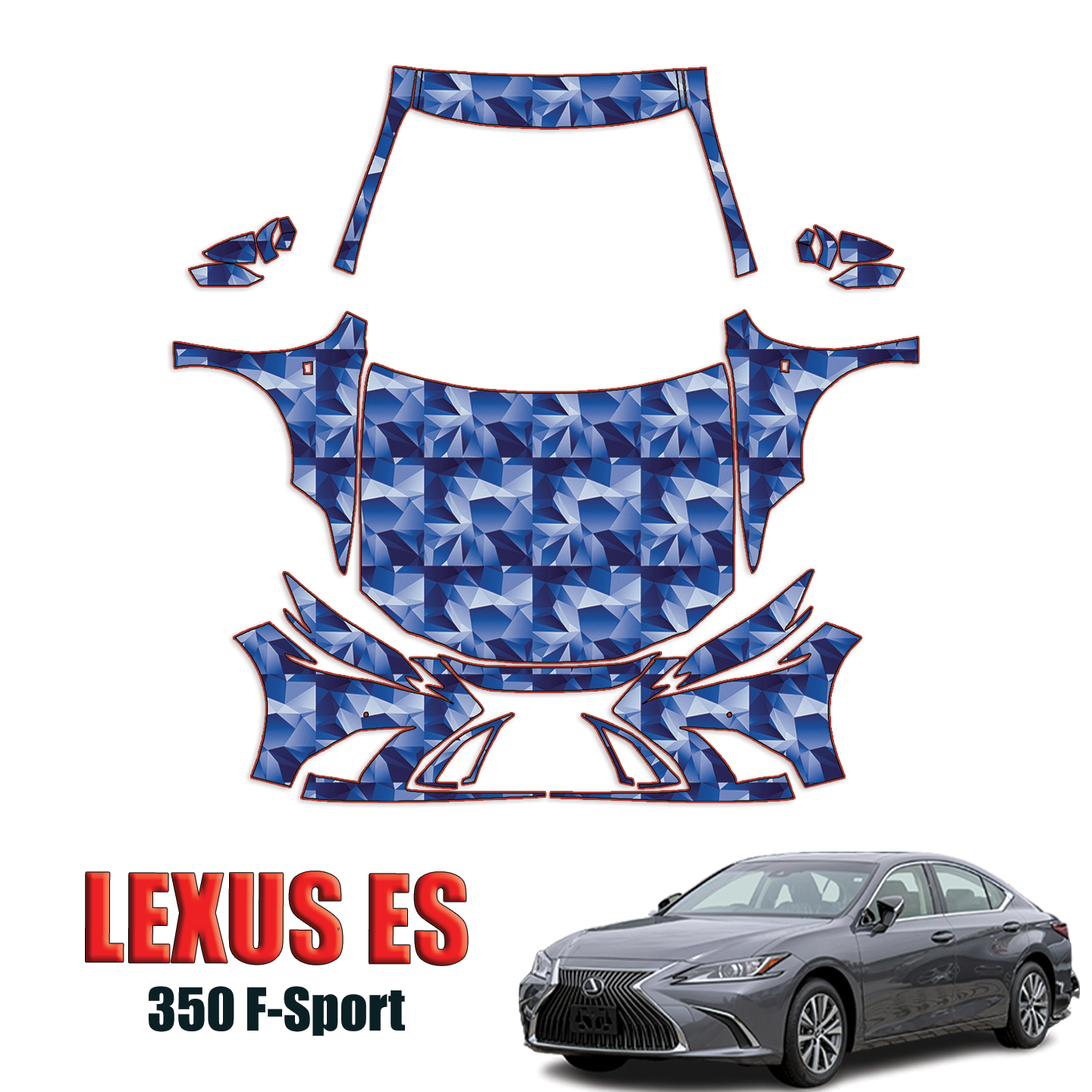 2019-2024 Lexus ES 350 F-Sport Precut Paint Protection Kit – Full Front