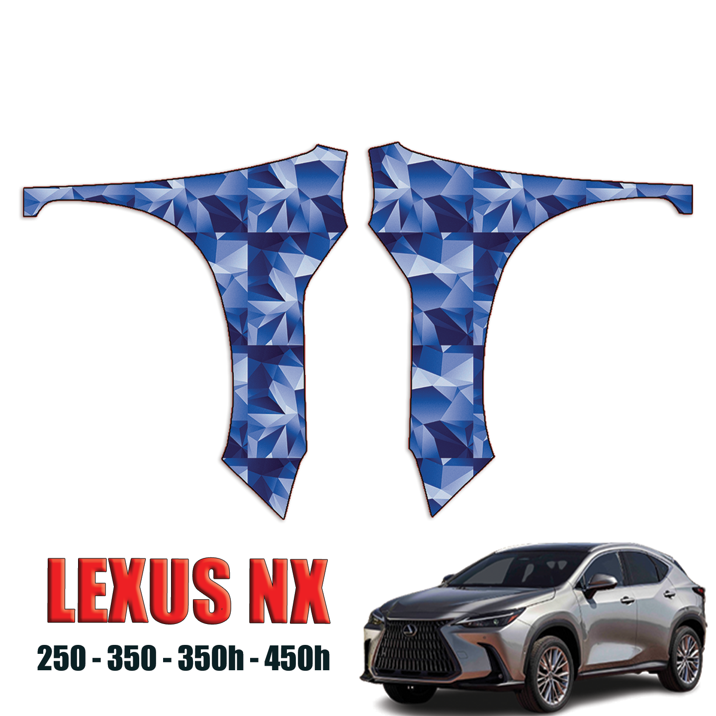 2022-2024 Lexus NX 250, 350, 350h, 450h Precut Paint Protection Kit – Full Front Fenders
