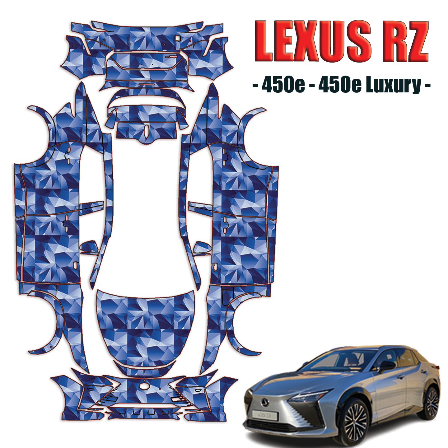 2023-2024 Lexus RZ – 450e, 450e Luxury Paint Protection Kit – Full Wrap Vehicle